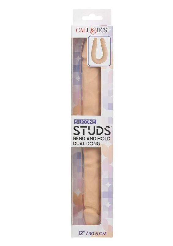 SILICONE STUDS BEND AND HOLD DUAL DILDO 12"