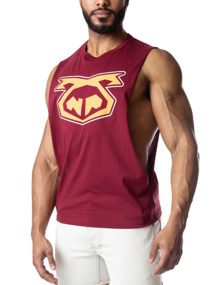 NASTY PIG BRANDMARK SHREDDER TANK TOP 3.0 BURGUNDY/VIBRANT ORANGE NASTY PIG BRANDMARK SHREDDER TANK TOP 3.0 BURGUNDY/VIBRANT ORANGE, Size: SMALL