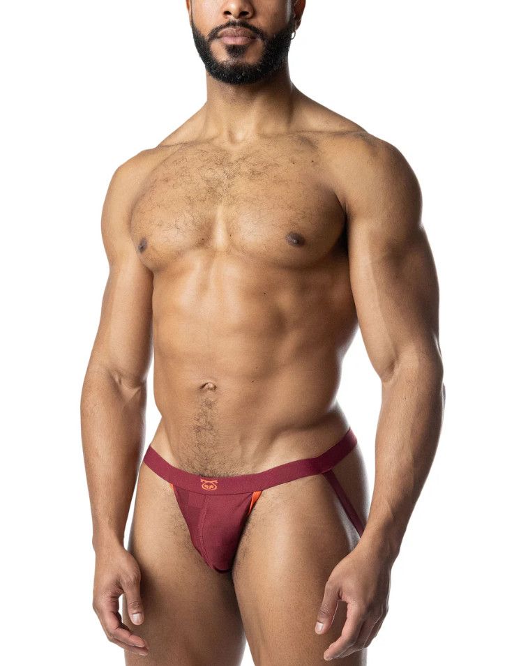 NASTY PIG RIVAL JOCK STRAP BURGUNDY/VIBRANT ORANGE NASTY PIG RIVAL JOCK STRAP BURGUNDY/VIBRANT ORANGE, Size: SMALL