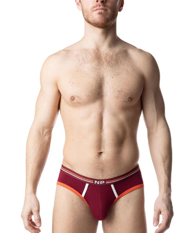 NASTY PIG RIVAL CLASSIC BRIEF BURGUNDY/VIBRANT ORANGE/WHITE