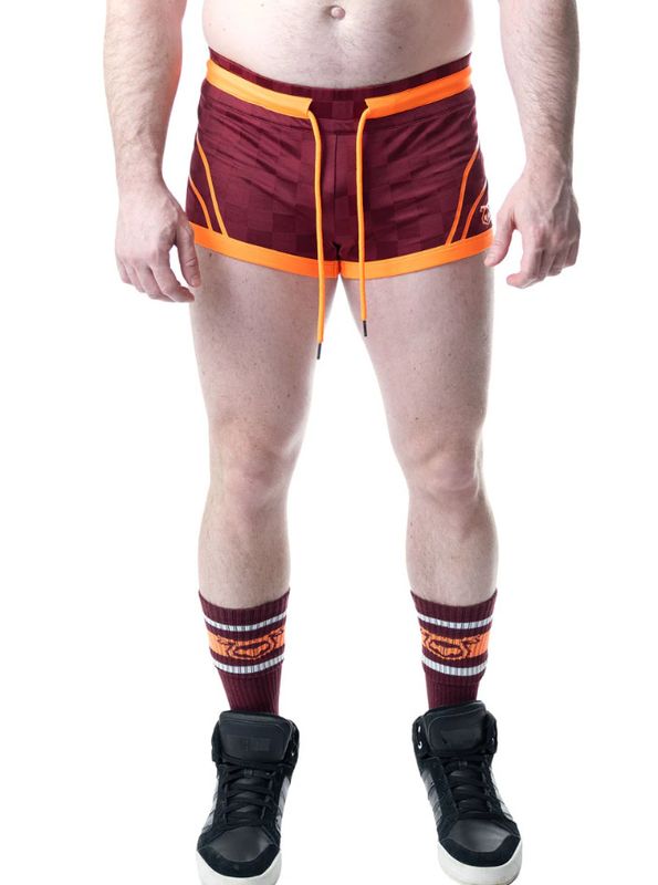 NASTY PIG RIVAL TRUNK SHORT BURGUNDY/VIBRANT ORANGE