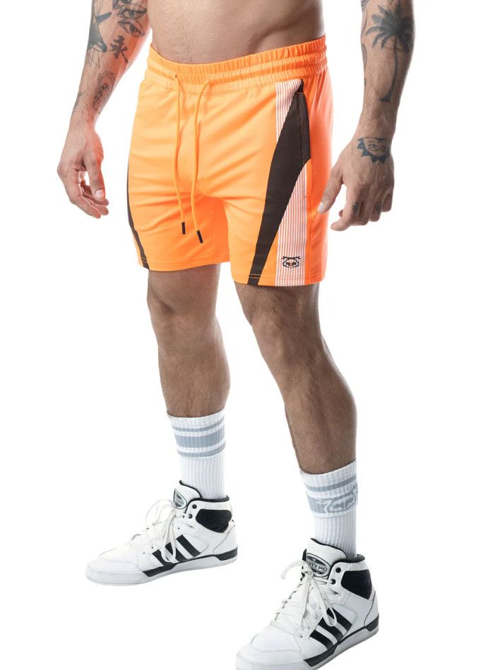 NASTY PIG HYPER RUGBY SHORT VIBRANT ORANGE/WHITE/BLACK, Size: SMALL