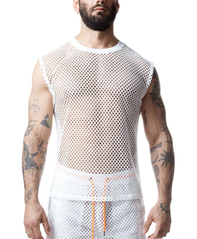 NASTY PIG HYPER SLEEVELESS SHIRT WHITE/VIBRANT ORANGE