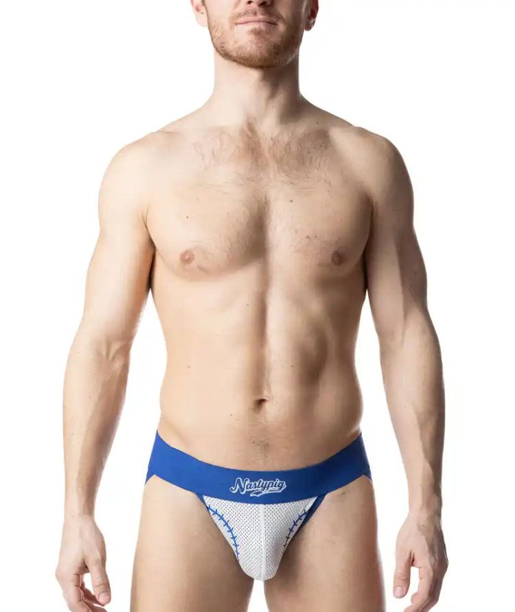 NASTY PIG THIRD BASE JOCK STRAP QUARTZ BLUE/WHITE NASTY PIG THIRD BASE JOCK STRAP QUARTZ BLUE/WHITE, Size: SMALL