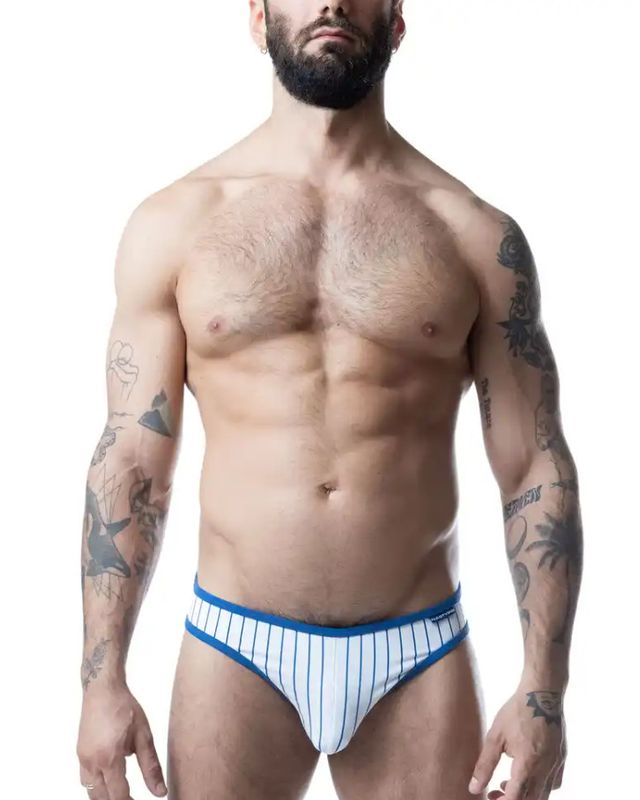NASTY PIG THIRD BASE PROFILE LOW RISE BRIEF WHITE/QUARTZ BLUE