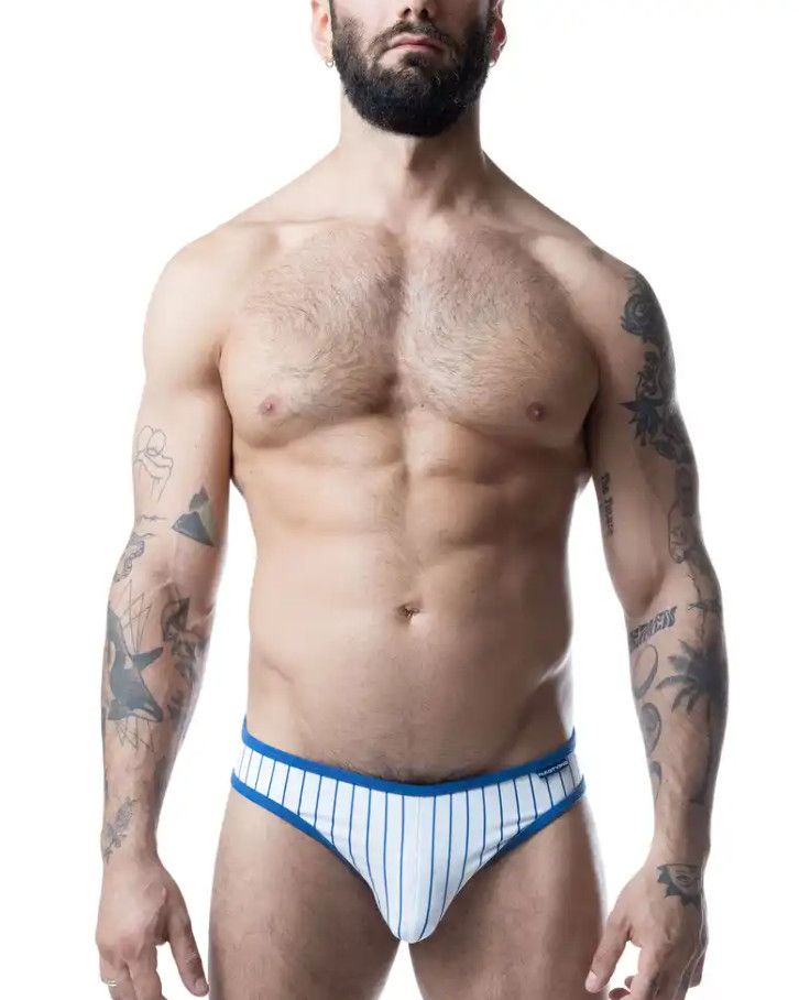 NASTY PIG THIRD BASE PROFILE LOW RISE BRIEF WHITE/QUARTZ BLUE, Size: SMALL
