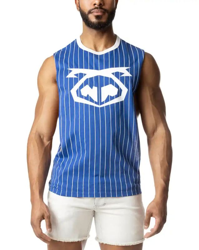 NASTY PIG THIRD BASE SHREDDER TANK TOP QUARTZ BLUE/ WHITE