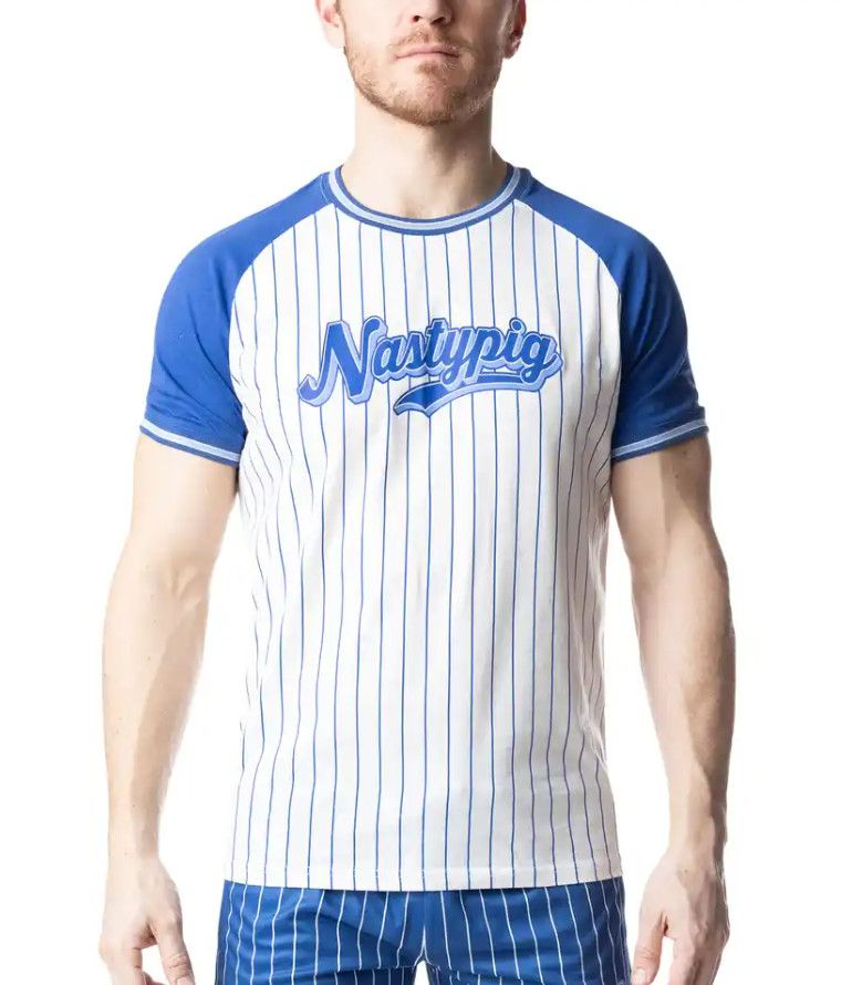 NASTY PIG THIRD BASE TEE WHTE/QUARTZ BLUE NASTY PIG THIRD BASE TEE WHTE/QUARTZ BLUE, Size: SMALL