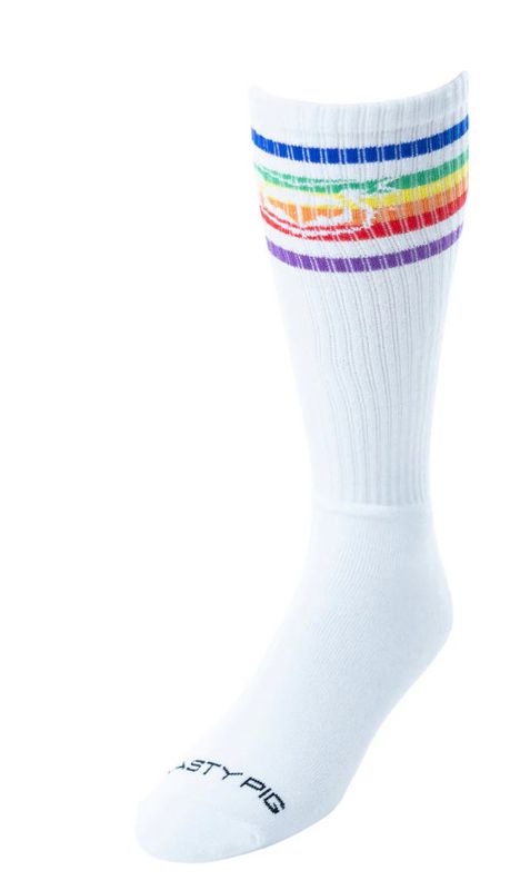 NASTY PIG HOOK'D PRIDE SOCK WHITE