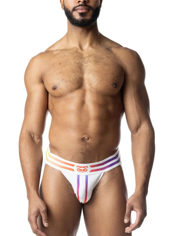 NASTY PIG AURA PRIDE JOCK STRAP WHITE/MULTI NASTY PIG AURA PRIDE JOCK STRAP WHITE/MULTI