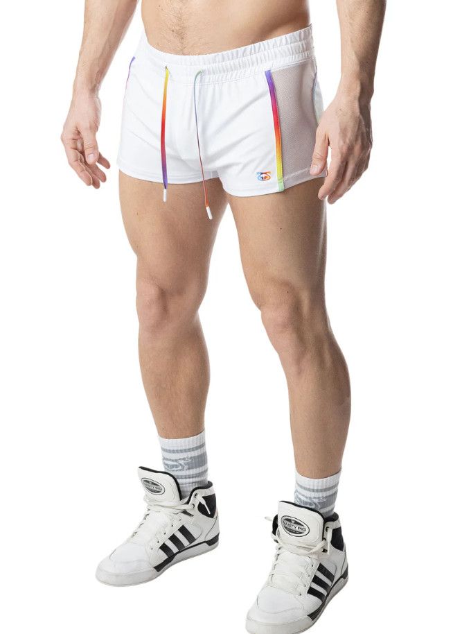 NASTY PIG AURA PRIDE TRUNK SHORT WHITE/MULTI NASTY PIG AURA PRIDE TRUNK SHORT WHITE/MULTI, Size: SMALL