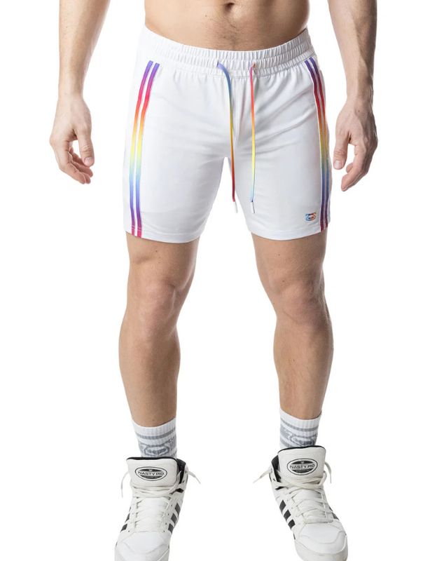 NASTY PIG AURA PRIDE RUGBY SHORT WHITE/MULTI NASTY PIG AURA PRIDE RUGBY SHORT WHITE/MULTI