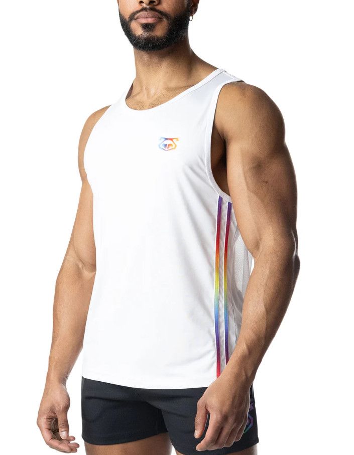 NASTY PIG AURA PRIDE TANK TOP WHITE/MULTI, Size: SMALL