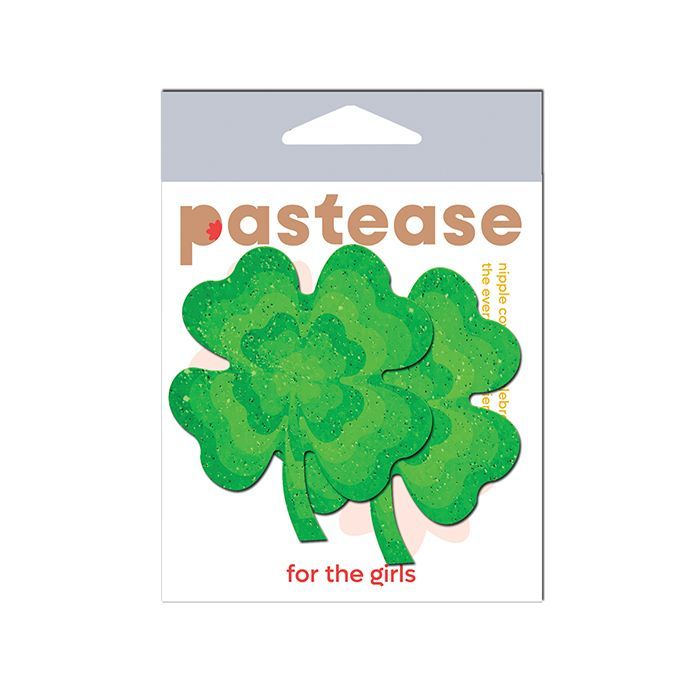 PASTEASE FOUR LEAF CLOVER GLITTER PUMPING SHAMROCK GREEN PASTIES