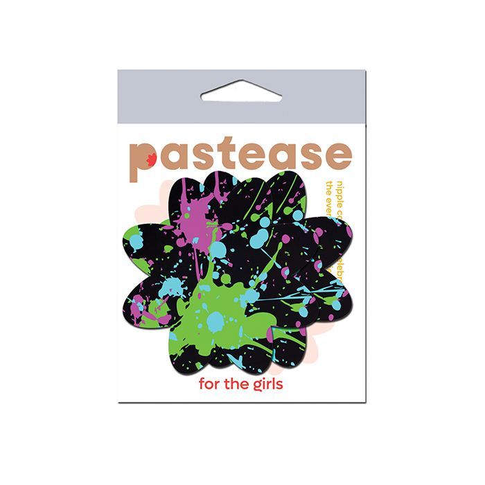 PASTEASE VIBRANT NEON PAINT SPLATTER PETAL MULTI-COLOR PASTIES