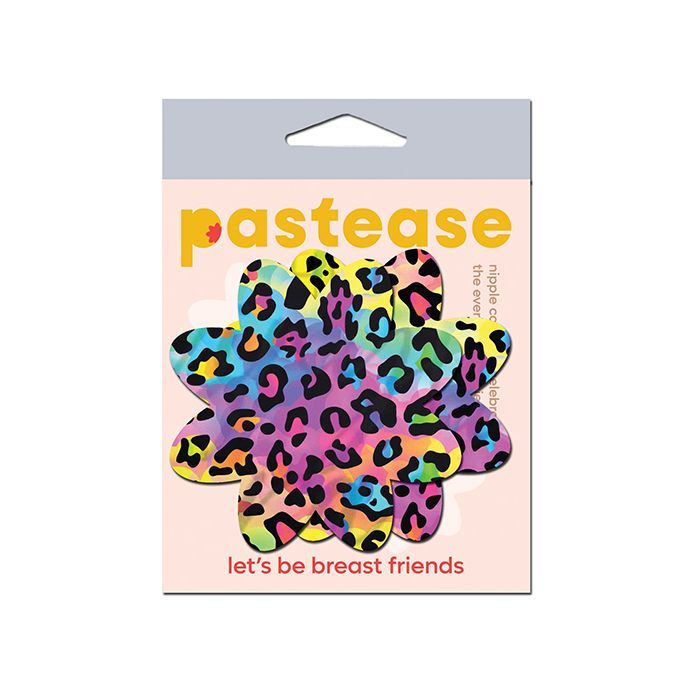 PASTEASE CHEETAH LEOPARD PRINT PETAL RAINBOW PASTIES