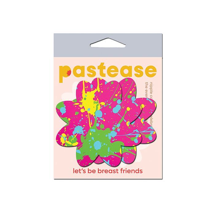 PASTEASE NEON PINK GRAFFITI PAINT SPLATTER PETAL PINK PASTIES