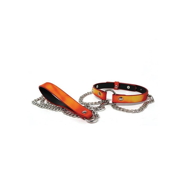 HEAT TEASE COLLAR HEAT SENSITIVE COLOR CHANGE COLLAR RED/YELLOW