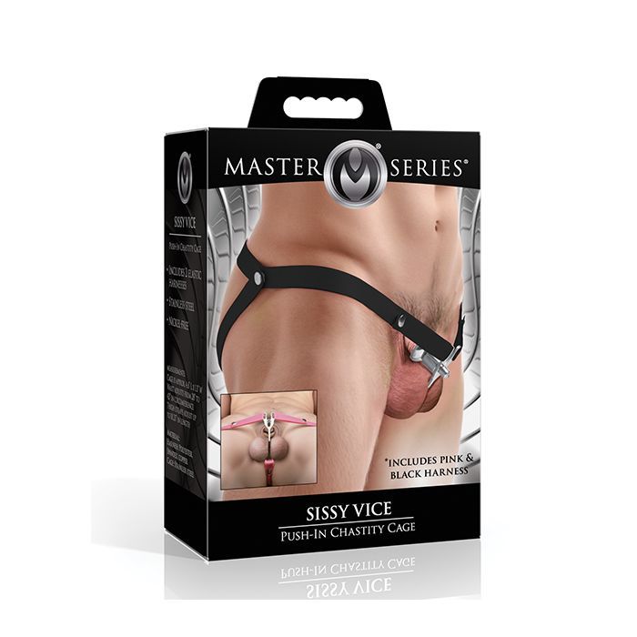 MASTER SERIES SISSY VICE PUSH-IN CHASTITY CAGE