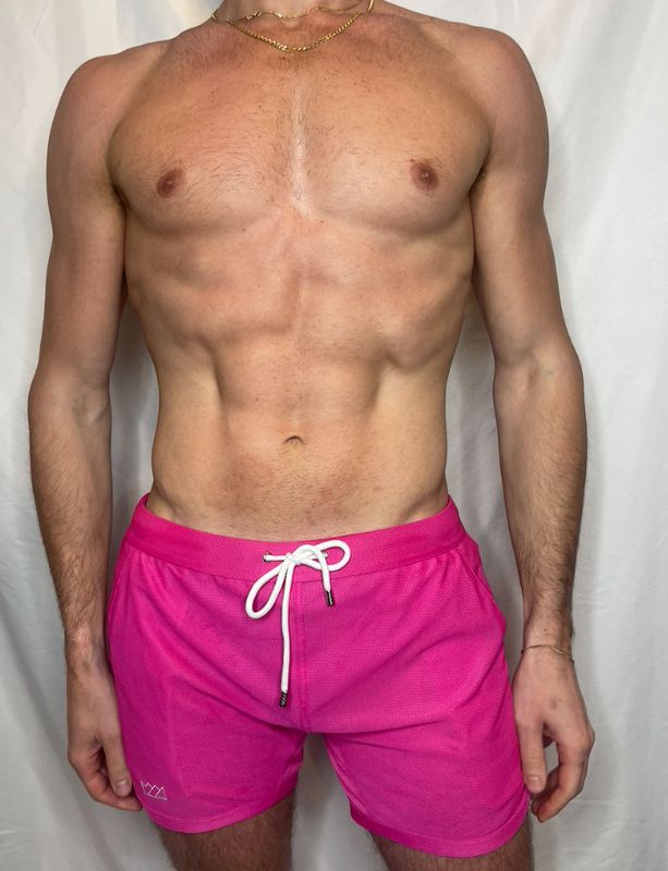 CHRIS TURK SWIM TO GYM 6 CHRIS TURK SWIM TO GYM 6" MESH SHORT PINK
