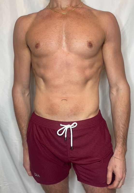 CHRIS TURK SWIM TO GYM 6 CHRIS TURK SWIM TO GYM 6" MESH SHORT CRIMSON