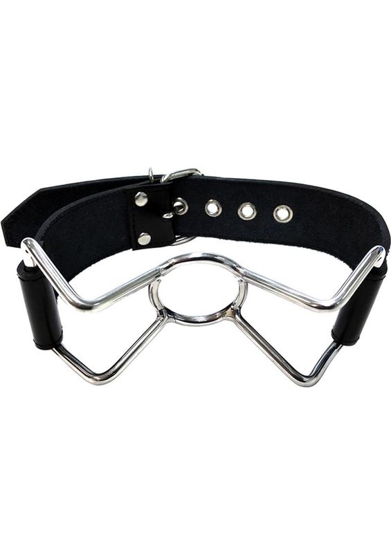 ROUGE LEATHER ADJUSTABLE SPIDER GAG BLACK