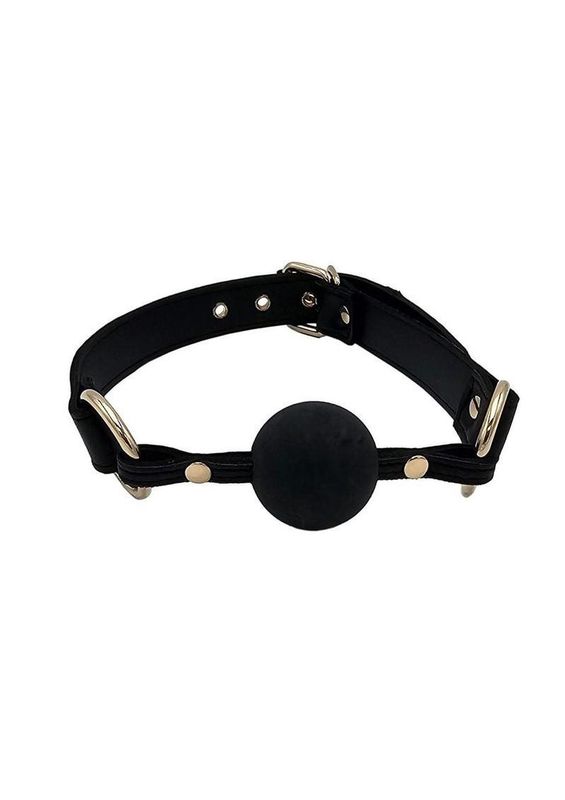 ROUGE LEATHER BALL GAG WITH GOLD COLOR ACCESSORIES