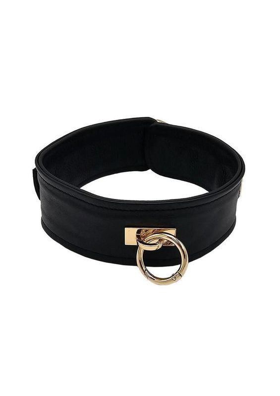 ROUGE LEATHER COLLAR WITH GOLD COLOR ACCESSORIES