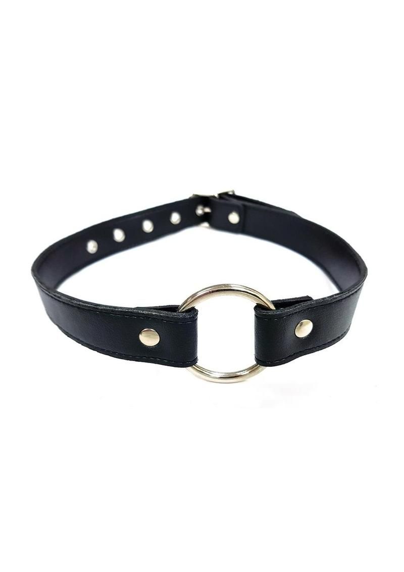 FETISH PLAY VEGAN LEATHER O-RING GAG, Color: BLACK