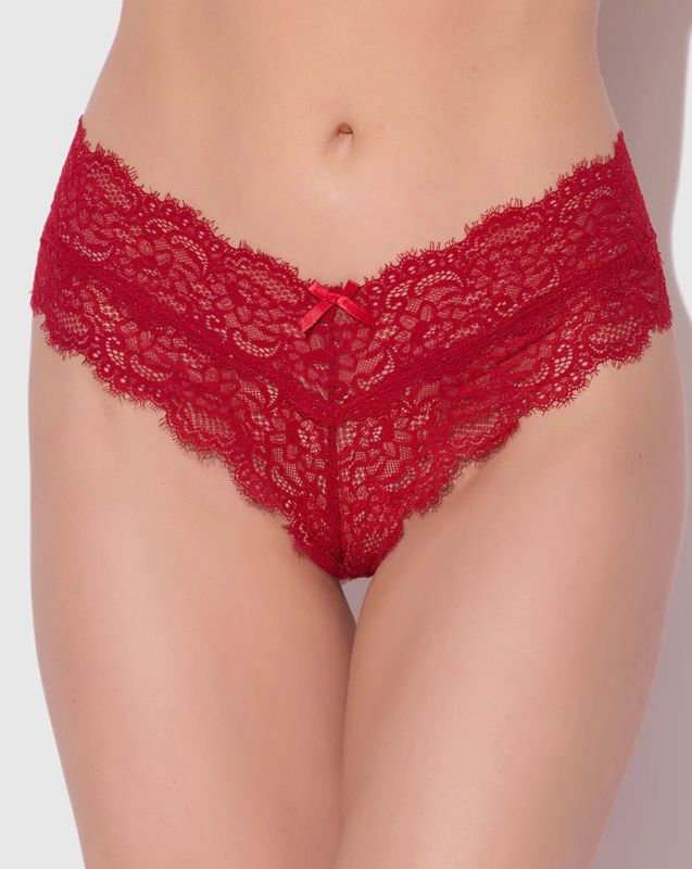 LANA LACE V FRONT G-STRING CRIMSON RED