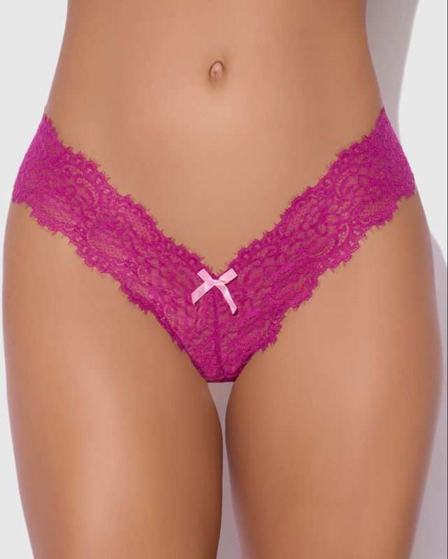 LANA LACE V THONG RASPBERRY