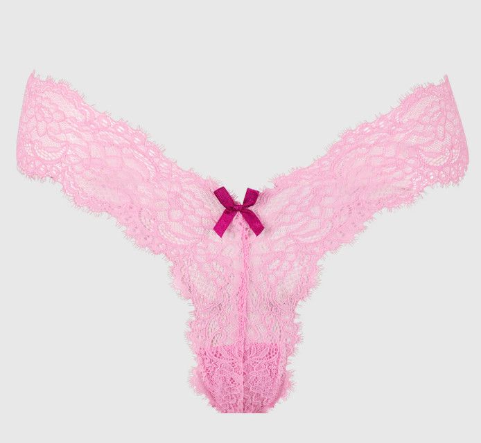 LANA LACE V THONG BUBBLEGUM PINK, Size: SMALL