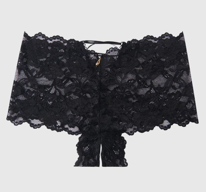 BELLA LACE CROTCHLESS CHEEKY BLACK BELLA LACE CROTCHLESS CHEEKY BLACK