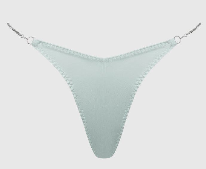 KRYSTAL RHINESTONE SIDE G-STRING AQUA, Size: S/M