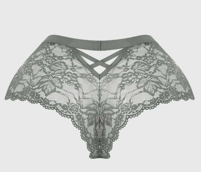 BELLA CRISS CROSS BACK LACE CHEEKY GREY MATTERS BELLA CRISS CROSS BACK LACE CHEEKY GREY MATTERS, Size: SMALL