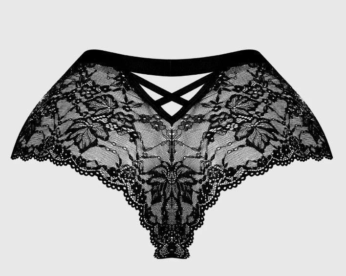 BELLA CRISS CROSS BACK LACE CHEEKY BLACK, Size: SMALL