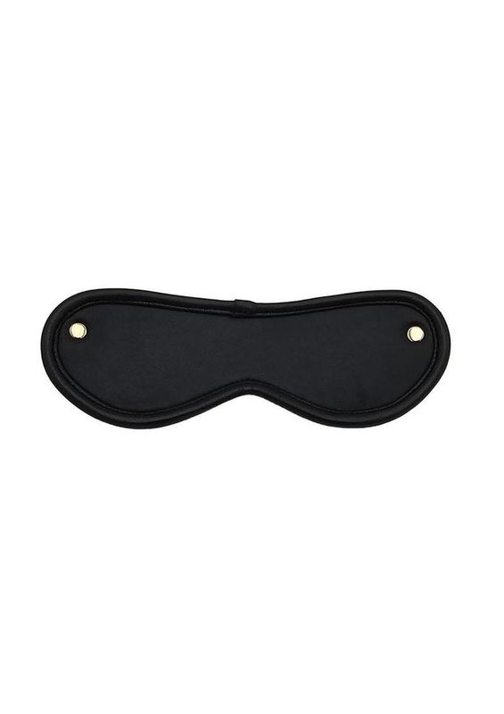 ROUGE BLACK LEATHER BLINDFOLD WITH GOLD COLOR ACCESSORIES