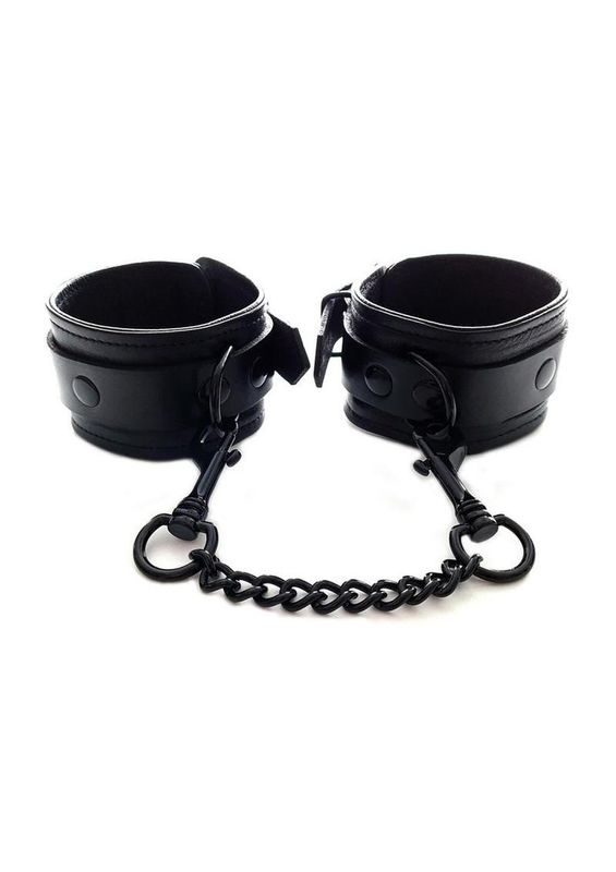 ROUGE LEATHER BLACK WRIST CUFFS WITH BLACK ACCESSORIES