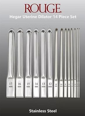 ROUGE STAINLESS STEEL HEGAR UTERINE DILATOR 14 PIECE SET