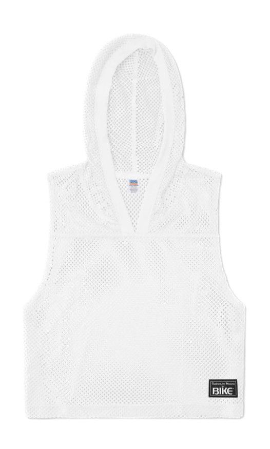 BIKE HOODED SLEEVELESS PRACTICE JERSEY WHITE BIKE HOODED SLEEVELESS PRACTICE JERSEY WHITE, Size: S/M