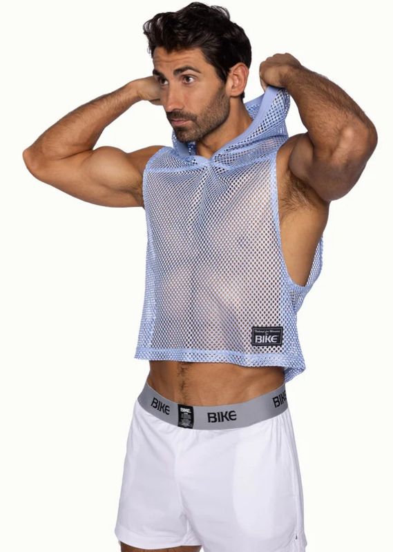 BIKE HOODED SLEEVELESS PRACTICE JERSEY ICE BLUE