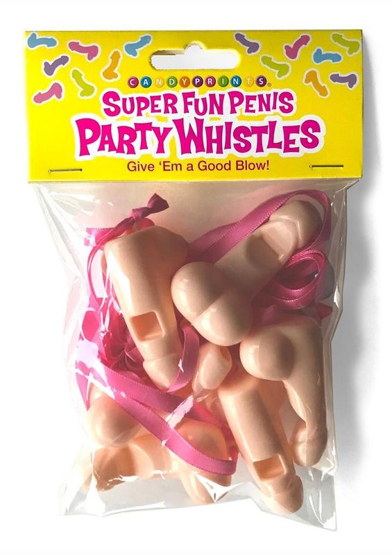 SUPER FUN PENIS PARTY WHISTLES 6 pack