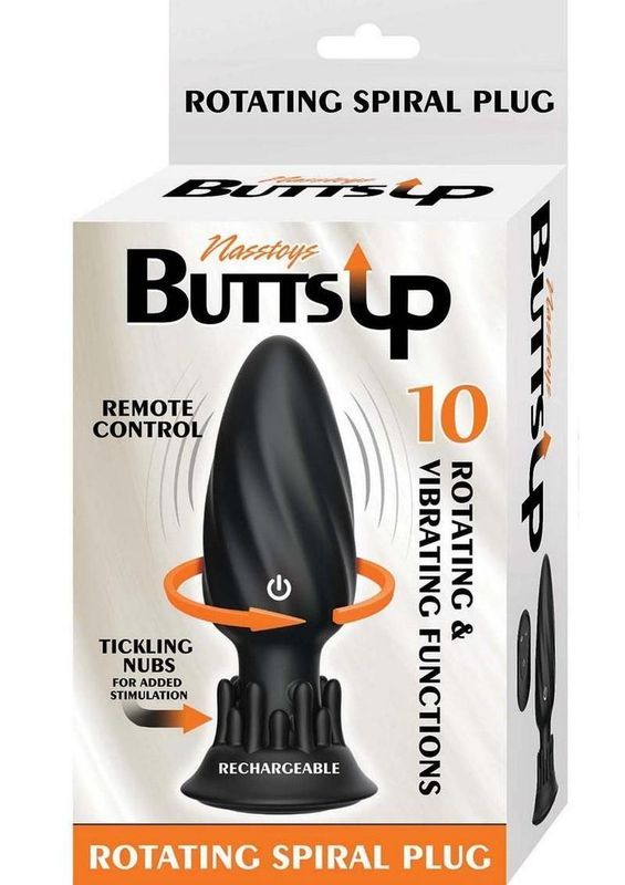 BUTTS UP ROTATING SPIRAL SILICONE PLUG BLACK