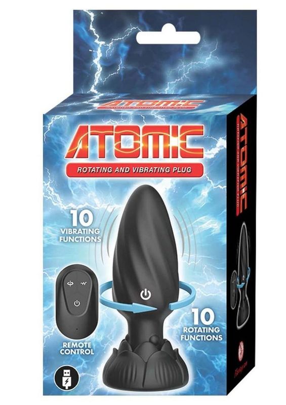 ATOMIC ROTATING VIBRATING SILICONE PLUG WITH REMOTE ATOMIC ROTATING VIBRATING SILICONE PLUG WITH REMOTE