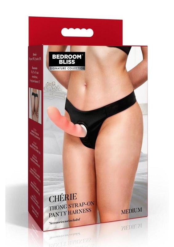BEDROOM BLISS CHERIE THONG STRAP-ON PANTY HARNESS BEDROOM BLISS CHERIE THONG STRAP-ON PANTY HARNESS