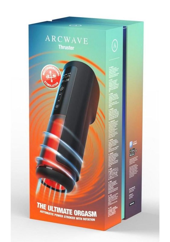 ARCHWAVE THRUSTER SILICONE APP COMPATIBLE STROKER BLACK/ORANGE