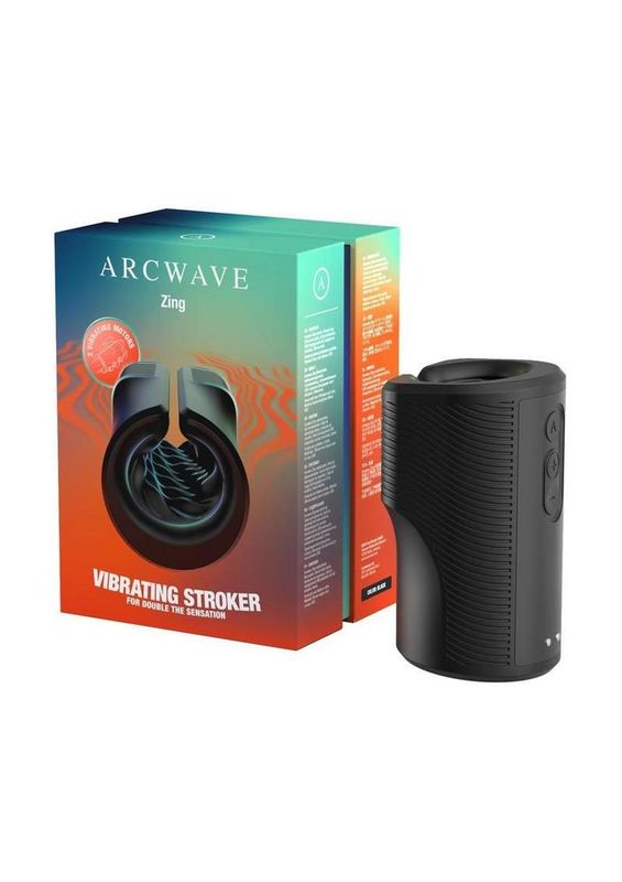 ARCWAVE ZING SILICONE VIBRATING HALF SLEEVE DUAL MOTOR MASTURBATOR BLACK ARCWAVE ZING SILICONE VIBRATING HALF SLEEVE DUAL MOTOR MASTURBATOR BLACK