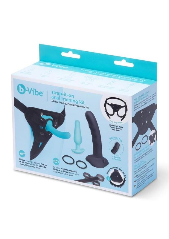 B-VIBE STRAP-IT-ON ANAL SILICONE TRAINING KIT BLACK/TEAL B-VIBE STRAP-IT-ON ANAL SILICONE TRAINING KIT BLACK/TEAL