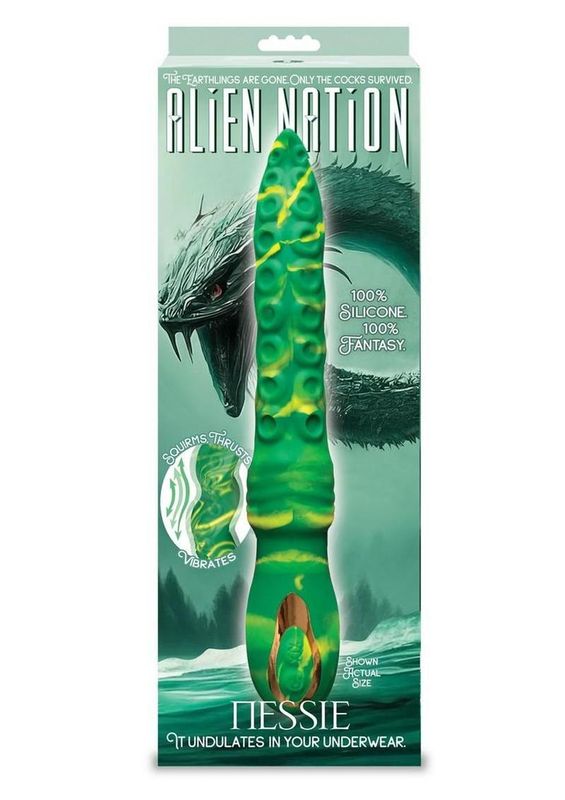 ALIEN NATION NESSIE RECHARGEABLE SILICONE VIBRATOR GREEN/YELLOW