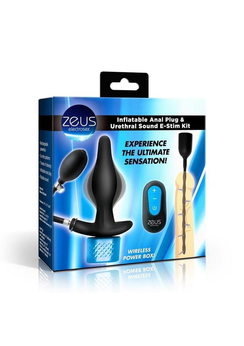 ZEUS ELECTROSEX INFLATABLE ANAL PLUG & URETHRAL SOUND E-STIM KIT 3pc BLACK ZEUS ELECTROSEX INFLATABLE ANAL PLUG & URETHRAL SOUND E-STIM KIT 3pc BLACK
